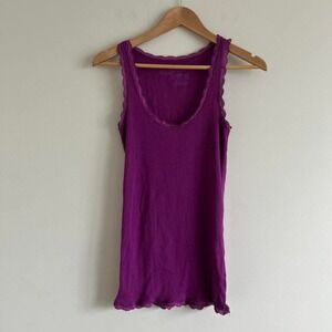 Vintage American Eagle Y2K Fairy Lace Layering Ribbed Tank Top Medium